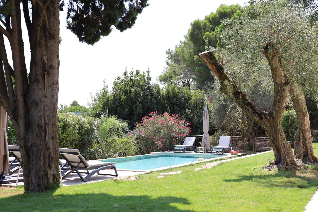 L'Elegante Bastide En Pierre Avec Vue Sur Le Vieux Village De Mougins Eksteriør billede